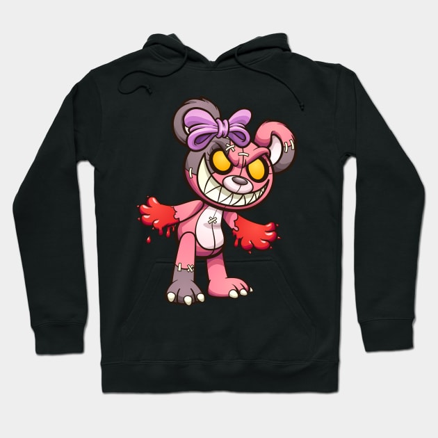 Scary teddy bear Hoodie by memoangeles